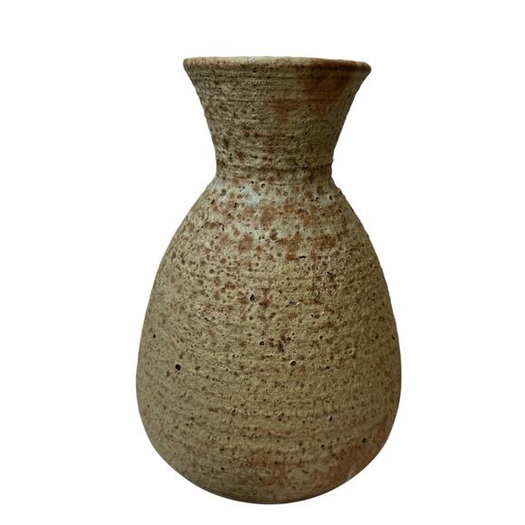 Vintage Studio Pottery Stoneware Vase Signed Modern Organic Neutral Home Decor - Picture 5 of 10
